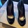 100% Authentic Gucci black velvet peep-toe pumps. Brand New Heels Image 5