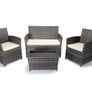 Lakeside 4 Seater Rattan Garden Furniture Set Outdoor Sofa & Armchairs with Table Patio Terrace Ireland Image 2