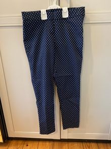 Savida  navy and white polka dot straight leg trousers size 10