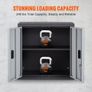 Foldable Wall Cabinet, Metal Garage Locker Mounted 660 mm Small Tool Chest 108.8 kg Loading Capacity Adjustable Shelf Magnetic Door File for Warehouse Office Home Black Image 3