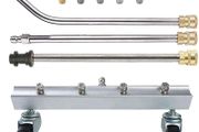 Pressure Washer Undercarriage Cleaner, Under Car Washer, with Swivel Wheel and 2 Extension Wand, 4000 PSI (Silvery)