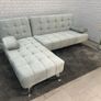 Silver grey corner sofa bed.198cm Image 3