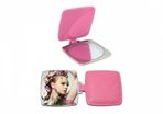 Personalized Square Hand Mirror With Leather Case