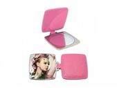 Personalized Square Hand Mirror With Leather Case