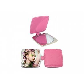 Personalized Square Hand Mirror With Leather Case
