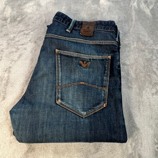 Armani JO6 Jeans Mens Selvedge Jeans W33 L32 Indigo Denim Slim