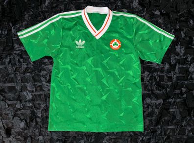 REPUBLIC OF IRELAND adidas home football jersey shirt 1990 - 1992 original NO SPONSOR World Cup Italia 90