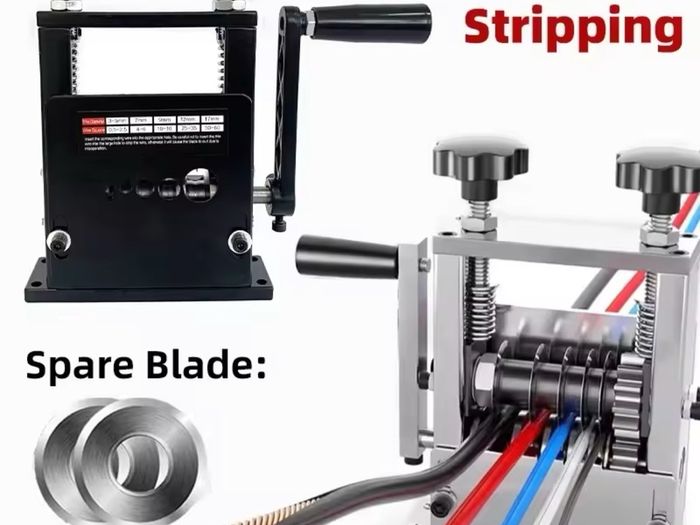 Manual Wire Stripping Machine with 6 Channels & 5 Blades Portable Aluminum Frame Wire Peeler for Scrap Copper Recycling 1-17mm