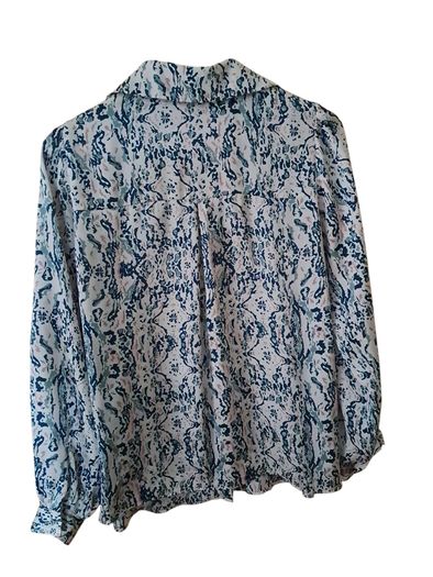 Paul Costelloe abstract pastel satin blouse NWoT