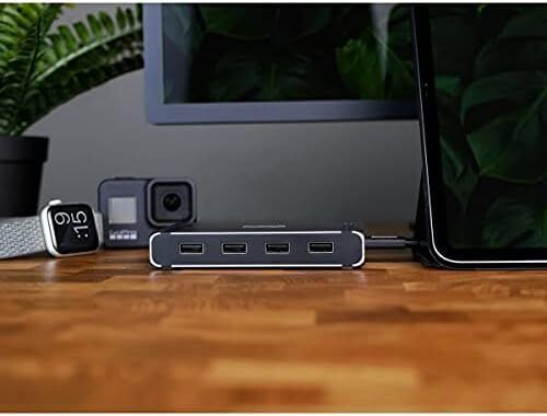 CalDigit Thunderbolt 4 Element Hub - Universal Multi-Port Hub, 4X Thunderbolt 4/USB4 Ports, 4X USB 3.2 Gen2 10Gb/s Ports, Single display up to 8K or Dual 4K 60Hz Displays, 60W Charging with 0.8m Cable