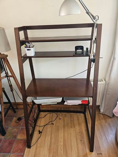 study desk and lamp