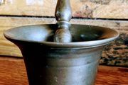 18th Century bronze pestle and mortar