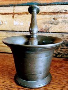 18th Century bronze pestle and mortar