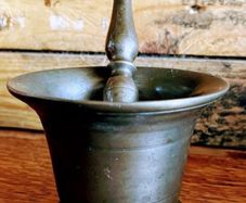 18th Century bronze pestle and mortar