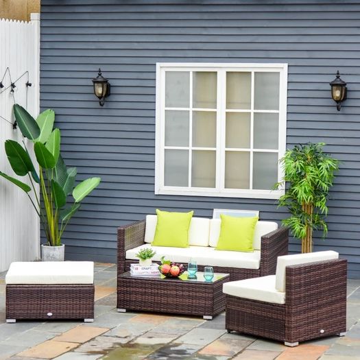 5PC Rattan Furniture Set Garden Outdoor (FREE SHIPPING)