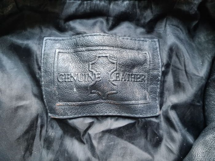 Vintage long leather jacket coat black Size 12 halloween party costume