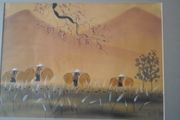 Painting on fabric, signed