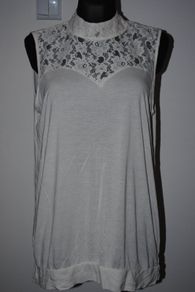 Next Wardrobe essentials white cream sleeveless lace top size UK16/18 EU44/46 Postage included