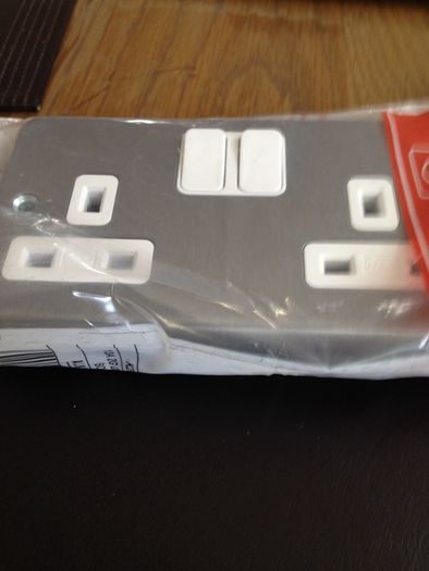 Four MK twin sockets for sale