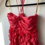 Rare Charo Azcona 100% Silk 3D Ruffle Halter Mini Dress Image 2
