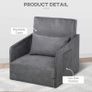 NEW SALE Faux Suede Single Sofa bed W/Pillow-Grey (FREE SHIPPING) Image 4