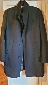 Bugatti Mens Wool Coat Black Size 50