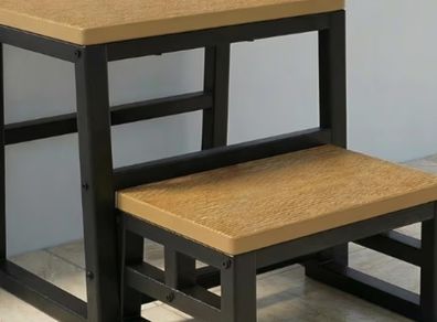 2 Step Stool Stackable for Adults Kids, Waterproof HDPE Kitchen Stools with Non-Slip Top, Heavy Duty Footstool Supports up to 230 kg, All-Weather Step Ladder for Bedroom, Bathroom, Hot Tub, Toilet