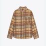 Zara Green, Brown, Yellow Ramie Striped Shirt Blouse Image 5