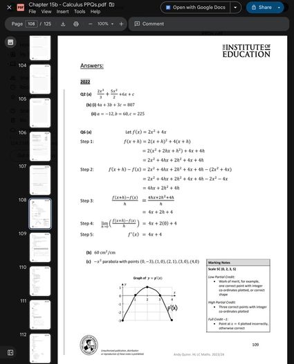 Leaving Cert Maths Institute Notes