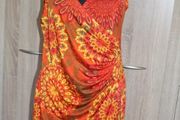 Brand new Keawa orange above the knee wrap dress size XL UK14 EU42 Postage included