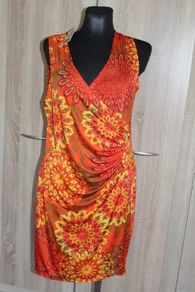 Brand new Keawa orange above the knee wrap dress size XL UK14 EU42 Postage included
