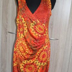 Brand new Keawa orange above the knee wrap dress size XL UK14 EU42 Postage included