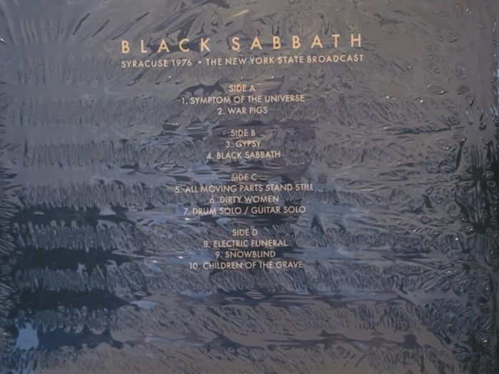 Black sabbath. Double Limited edition white vinyl record double album in gatefold sleeve. Mint condition White vinyl 2 LP version with custom picture labels in gatefold sleeve  1976  Broadcast from sabbath technical ecstasy tour.
