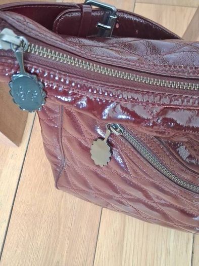 Stunning Lulu Guinness Designer Maroon Patent Leather Bag