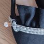 Black Sling Back shoes with Rhinestone and Pearl. Image 4