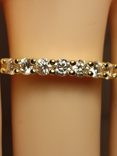 Gold Plated Sterling Silver 7 Stone Moissanite Band Ring