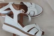 White wedge heel sandals