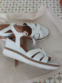 White wedge heel sandals