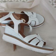 White wedge heel sandals
