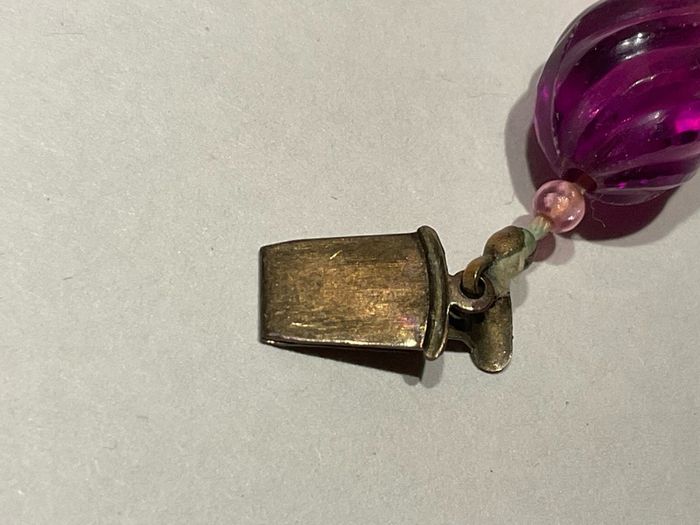 Vintage purple and pink plastic beaded necklace