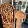 African hand-carved wooden savanna chair Image 4