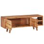 TV Cabinet Solid Acacia Wood with Carved Doors 117x30x40 cm Image 4