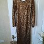 River island long gold sequin dress size 8 Image 3