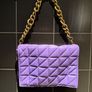 ZARA Quilted Shoulder Bag With Chain Purple! Image 2