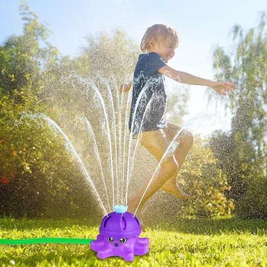 Water Spray Sprinkler for Kids Boys Girls, Garden Spinning Sprinkler Toys, 2 Hose Adapters for Water Fun, 360 Degree Water Spray, Summer Toys (FREE SHIPPING)