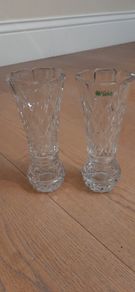 2 x Small Galway Crystal Vases