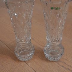 2 x Small Galway Crystal Vases
