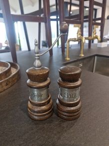 wooden salt and pepper grinder
