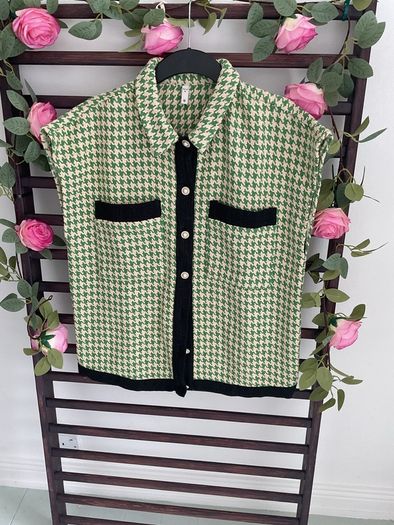 gilet Bnwot Pulz brand houndstooth gilet /waistcoat