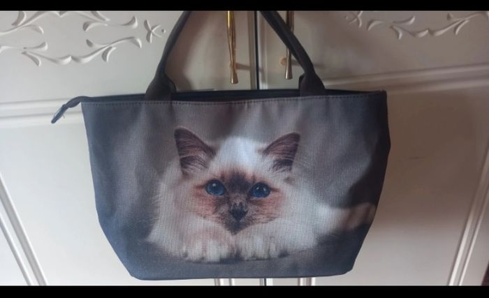 ladies bag tote with cat